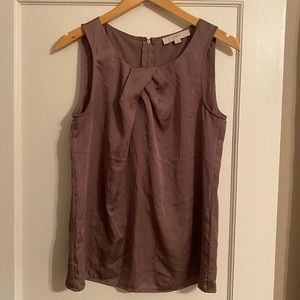 LOFT Sleeveless Blouse in Cocoa